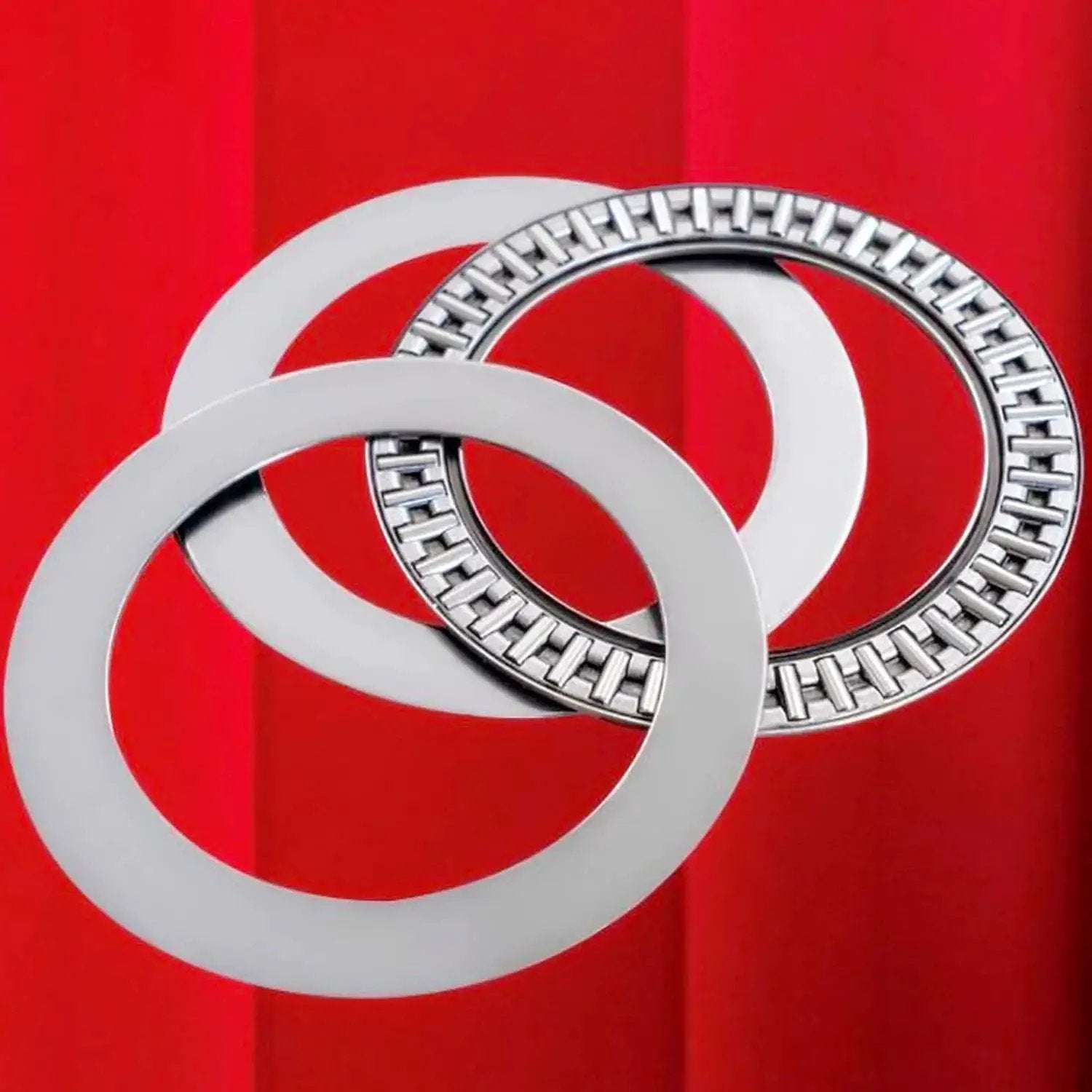 Heavy Duty Workhorse Thrust Needle Roller Bearing Set With Washers AXK2035 displayed on red background