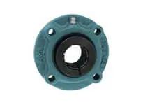 Front view of Accu-Loc piloted flange cartridge assembly UEFCS207 with 35mm insert ball bearing and cast iron FCSX06 housing.