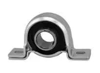 Front view of pressed steel cushioned pillow block narrow set-screw mount for 1-3/16 in shaft, single unit sealed ball bearing insert