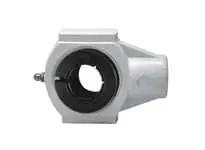 Front view of 1-1/4 in Wide Accu-Loc White Hanger Bearing, Single Thermoplastic Housing Unit for Shaft Support, Sealed Ball Bearing Option.