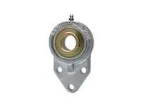 Front view of UCFB210-32NPMZ2 Single Unit 2" Zinc Ball Insert Set Screw 3-Bolt Nickel-Plated Cast Iron Flange Bearing Sealed Contact