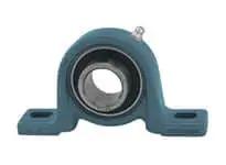 Front view of 1-3/16 in Narrow Set Screw Pillow Block Bearing BPW206-19 with malleable iron P style housing for industrial use.