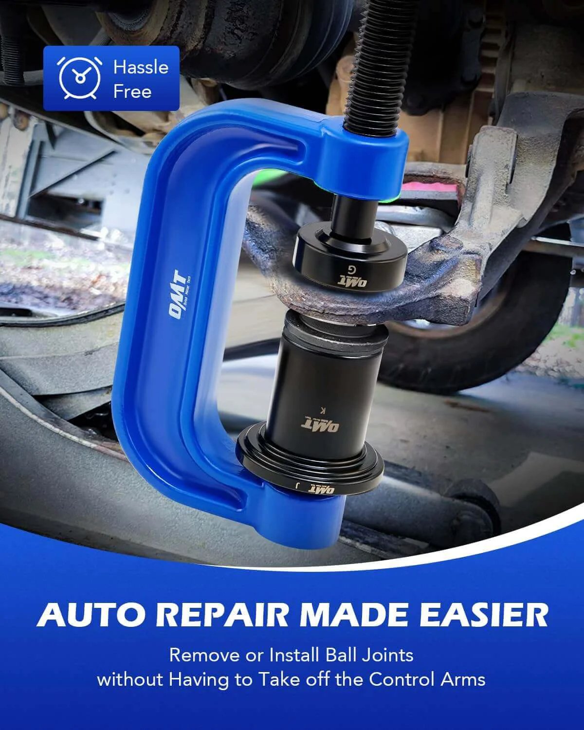 Ball Joint Press Kit, 21-Piece Ball Joint Removal Tool for Installing and Removing Ball Joints, close-up on vehicle use