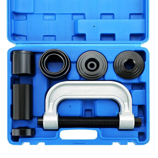 Heavy Duty Ball Joint Removal Tool And U Joint Press Kit With 4 Wheel Drive Adapters for 2WD and 4WD vehicles in blue case