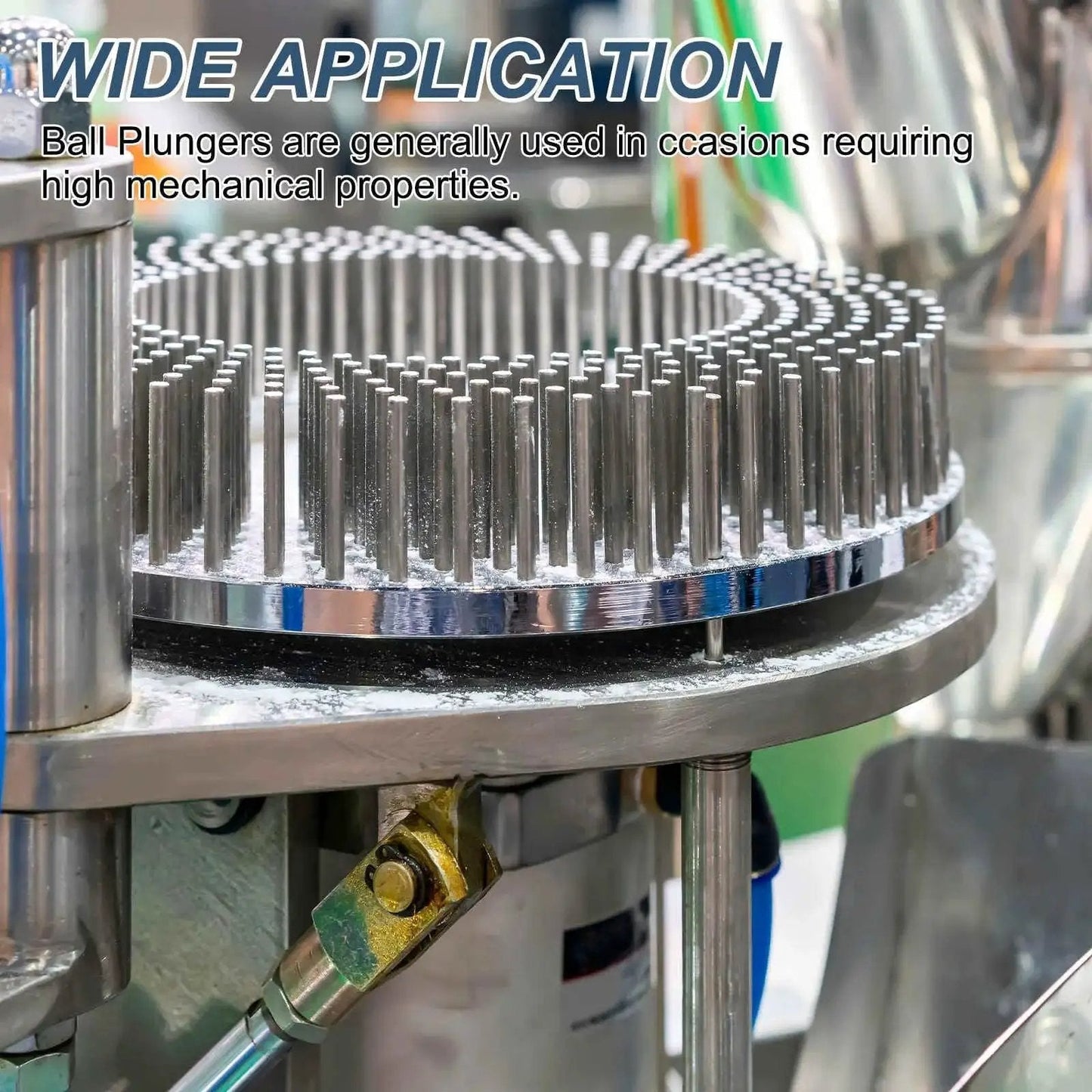 Wide application of 10 Pieces M6 Thread Ball Plungers with hex socket in mechanical setups for pneumatic tools and fixtures.