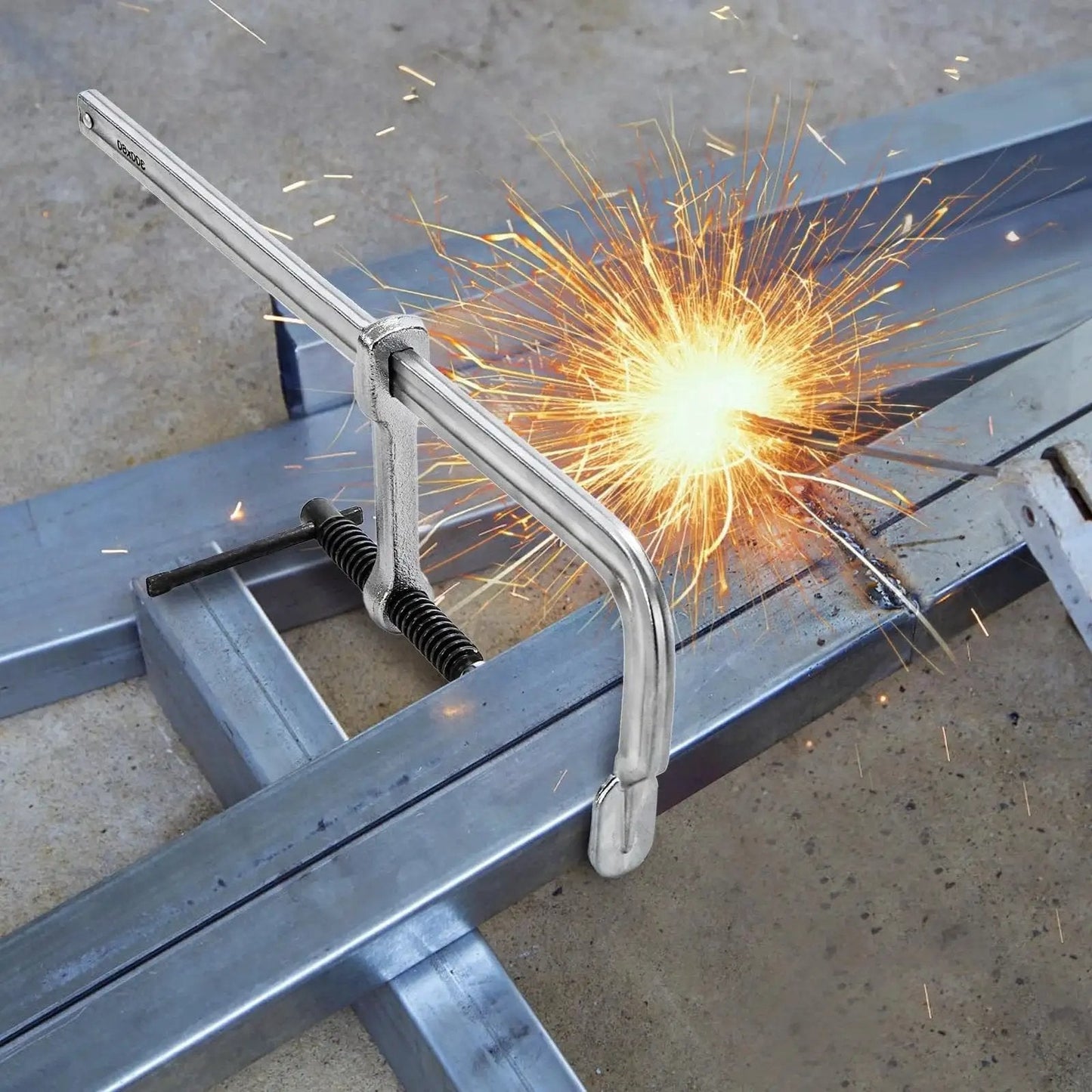 4 Pack 12 Inch Bar Clamps For Welding And Woodworking used on metal with sparks, Drop Forged Steel F Clamps with 450 lb load capacity