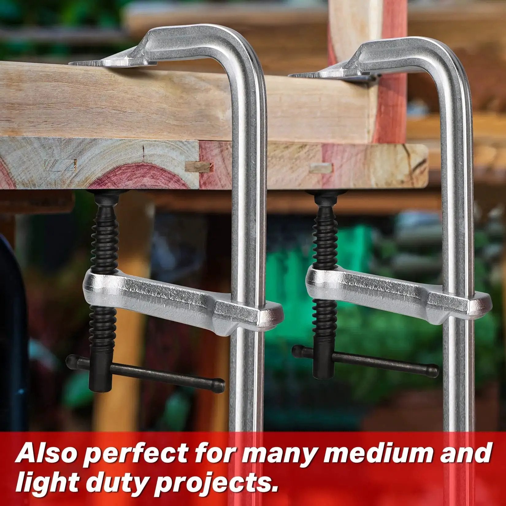 4 Pack 12 Inch Bar Clamps Set With Drop Forged Steel Construction 3 Inch Throat Depth And 450 Lbs Load Capacity clamping wood