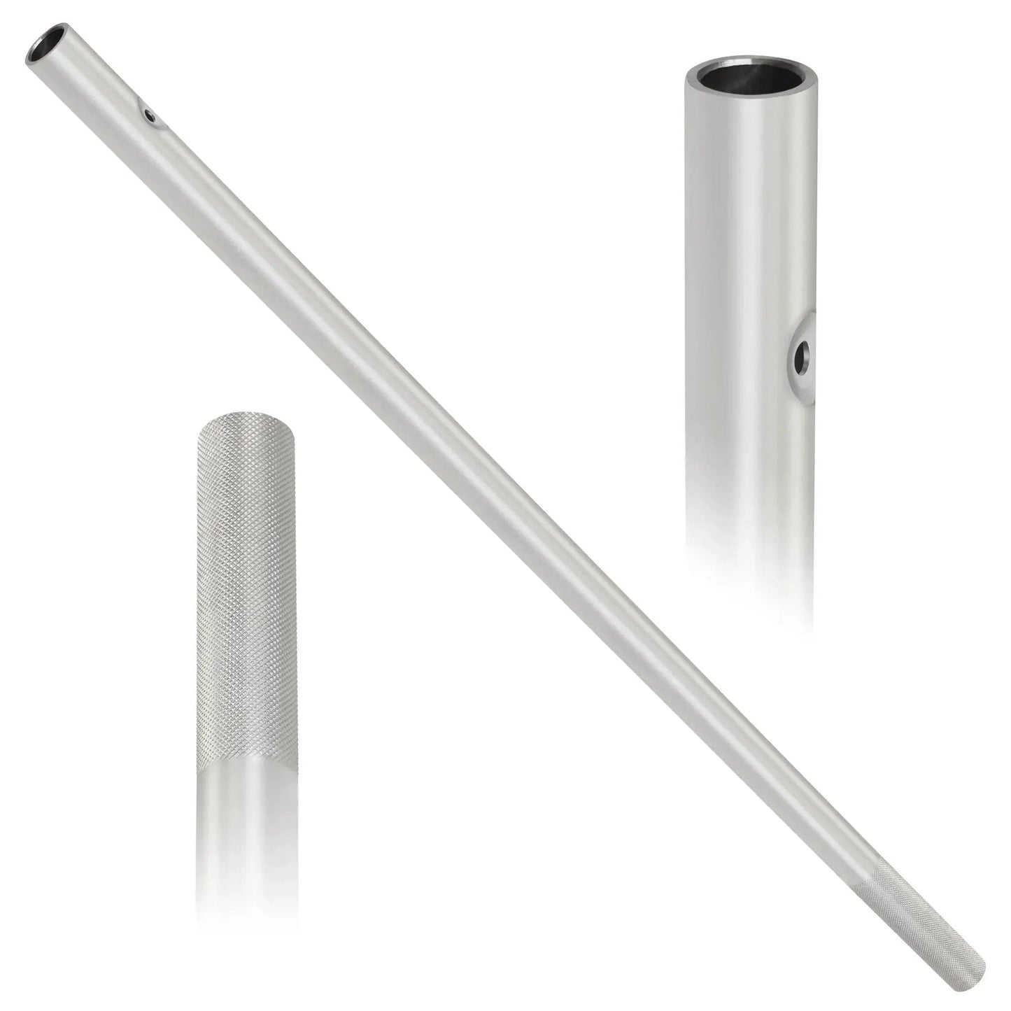 Bar-X 65033 33 1/2 Inch Handle For Bar-X Ratchets And Breaker Bars with heavy-duty drop forged steel, satin chrome finish, knurled grip, close-up view.