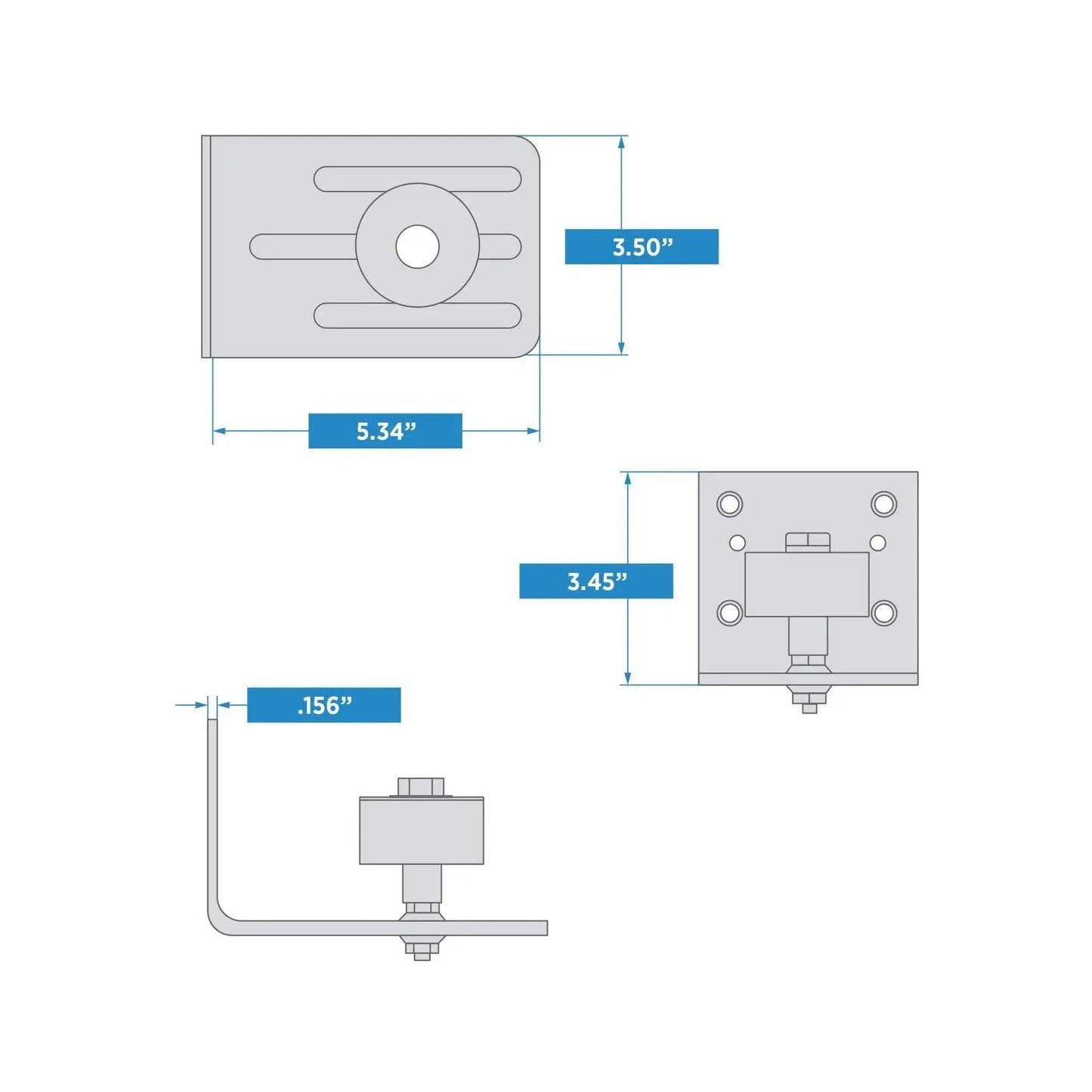 Technical diagram of Stay Roller Barn Door Hardware Galvanized N131-490 showing dimensions and components.