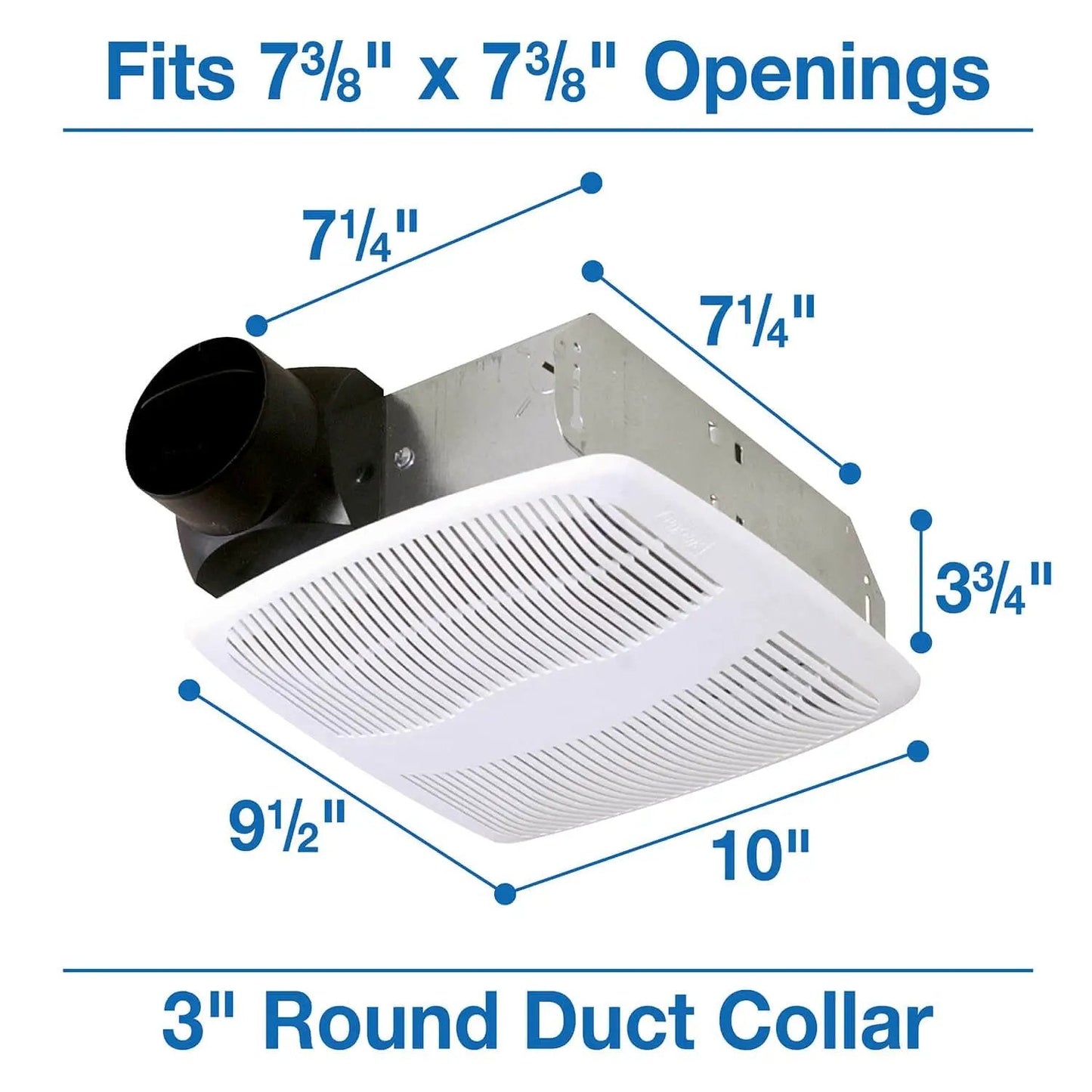 Advantage 50 CFM Ceiling Exhaust Fan For Bathrooms Quiet 3 Sones White By Air King America Efficient Ceiling Vent No Fuss Install