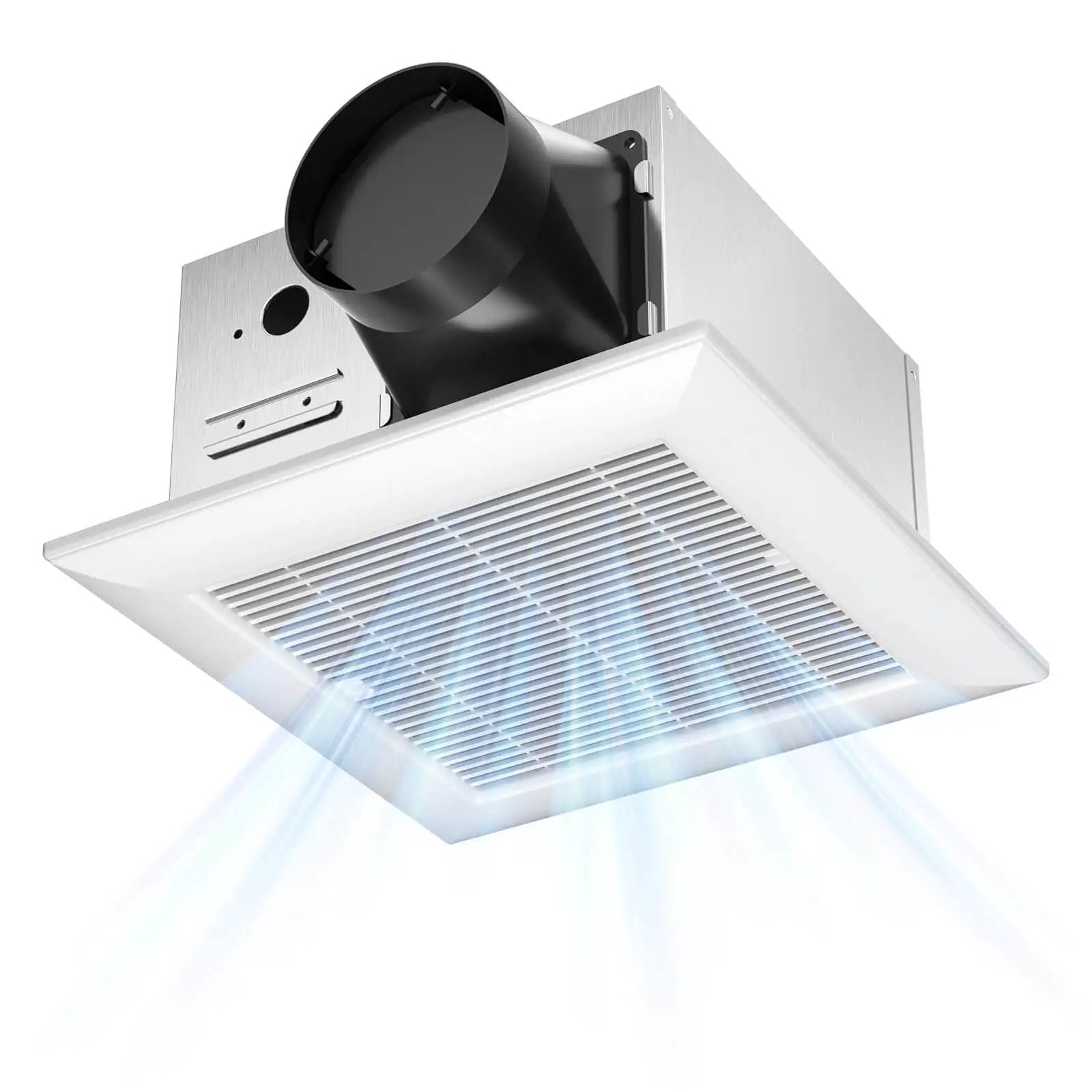 Quiet 110 CFM Bathroom Exhaust Fan With 1.0 Sones For Low Noise Bathroom Ventilation Ceiling Mounted No Attic Access Needed Easy Install 4 Inch Duct ETL And FCC Certified Amico