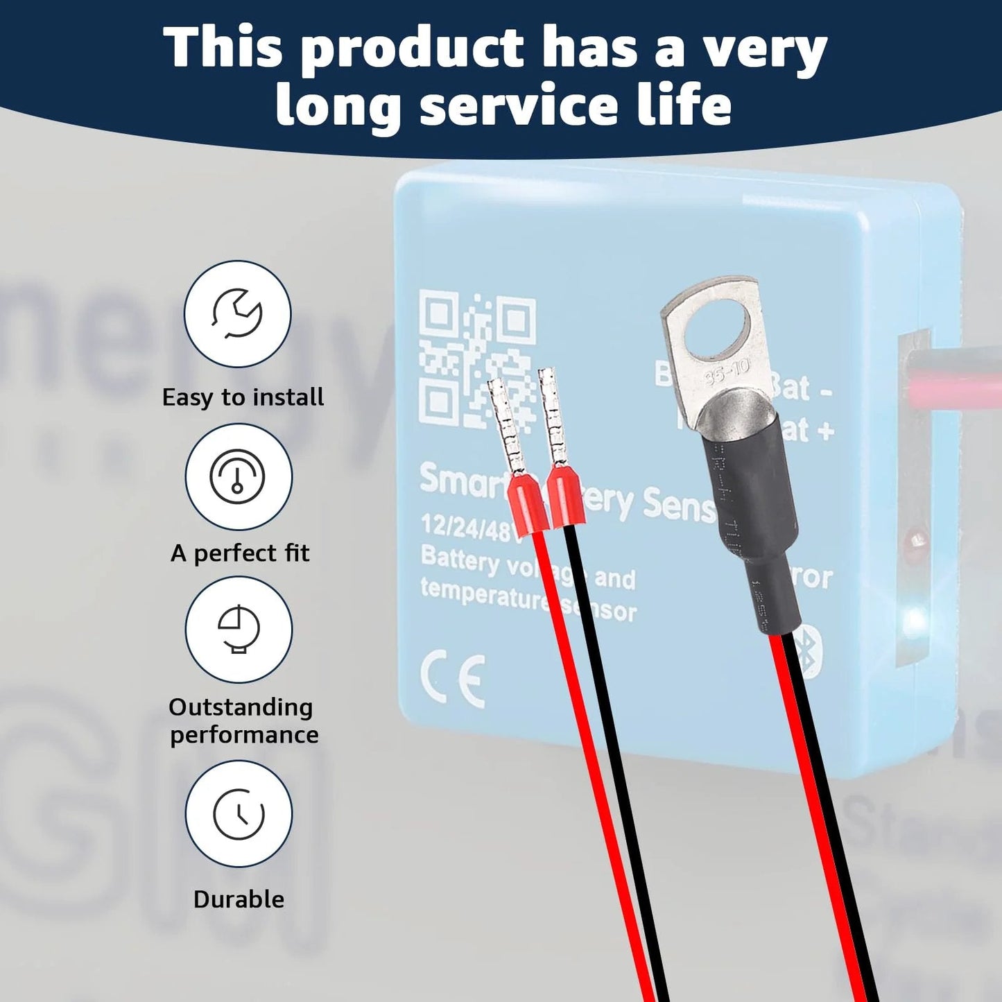 High Precision Battery Temperature Sensor Replacement For Victron Energy Quattro And MultiPlus Inverter Chargers Cerbo GX And Venus GX, with red and black wires visible.