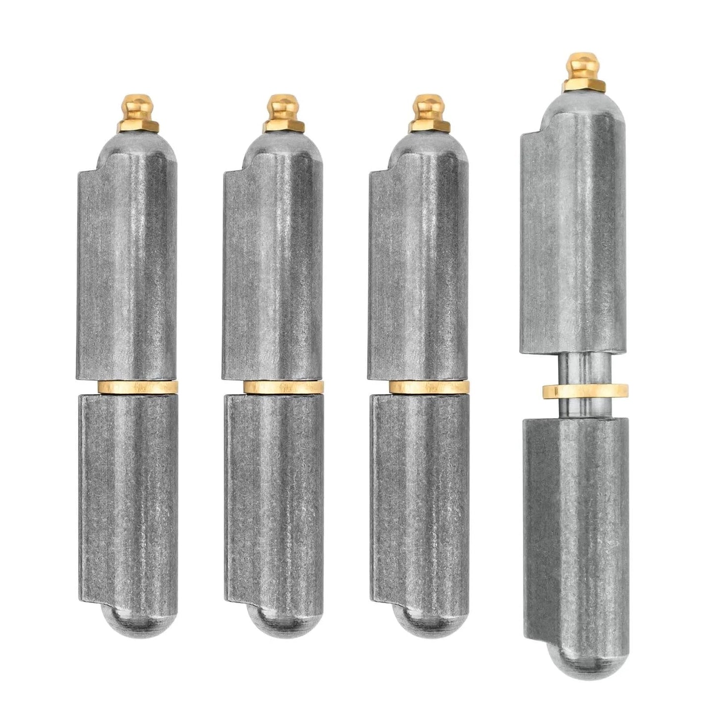 4 Pcs 4 Inch BBQ Smoker Bullet Weld On Hinges Heavy Duty Weldable Carbon Steel Barrel Hinges