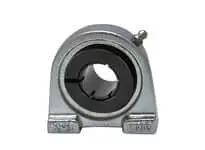 Front view of Single Pillow Block Bearing 1-1/4 in ID (Accu-Loc) Nickel-Plated Cast Iron B-Base with Ball Insert, Concentric Locking Collar.