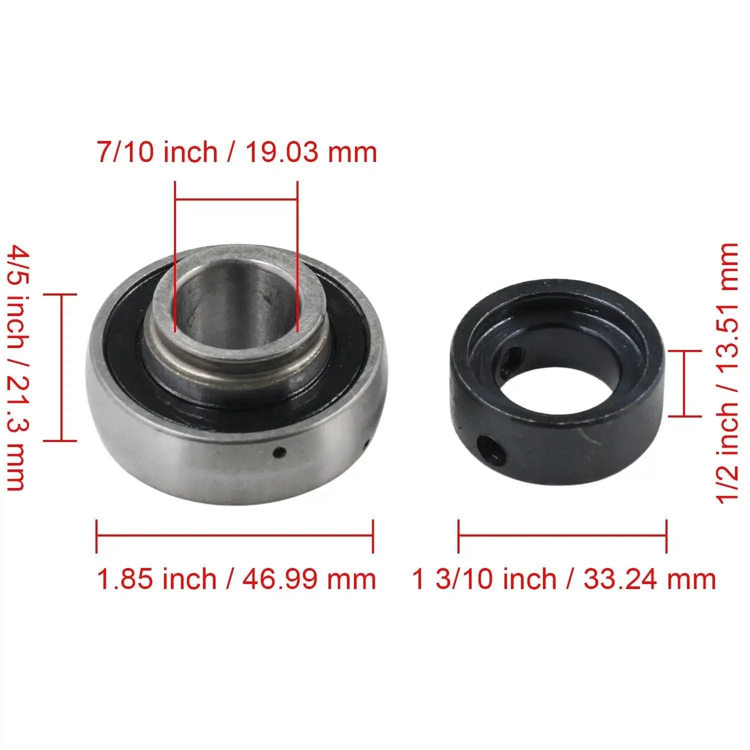 Three Quarters Inch Shaft Insert Bearing With Eccentric Locking Collar And Forty Seven Millimeter Outer Diameter dimensions
