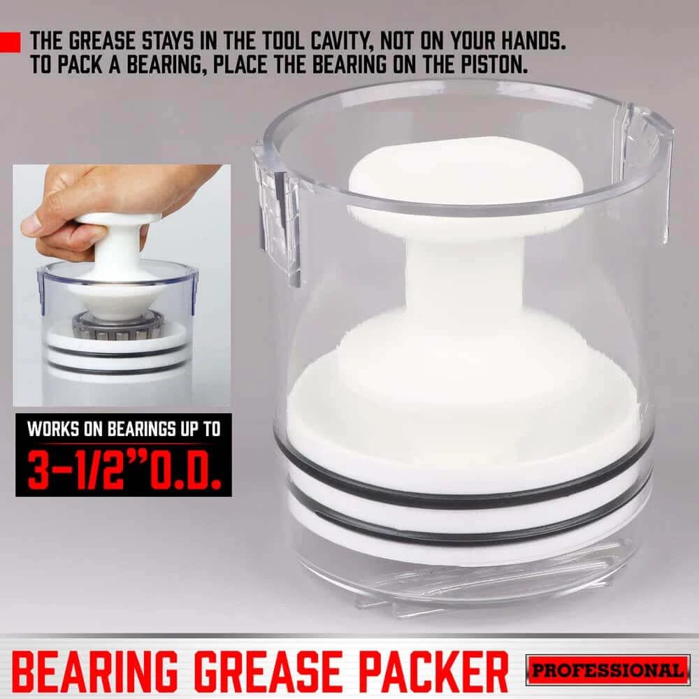 Premium Bearing Packer Kit, Handy Wheel Bearing Packer Tool Portable Wheel Bearing Grease Packer, clear chamber with piston
