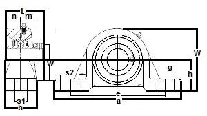 Bearing HCP211-33 2 1/16"" Pillow Block Mounted Bearing - Eccentric Collar