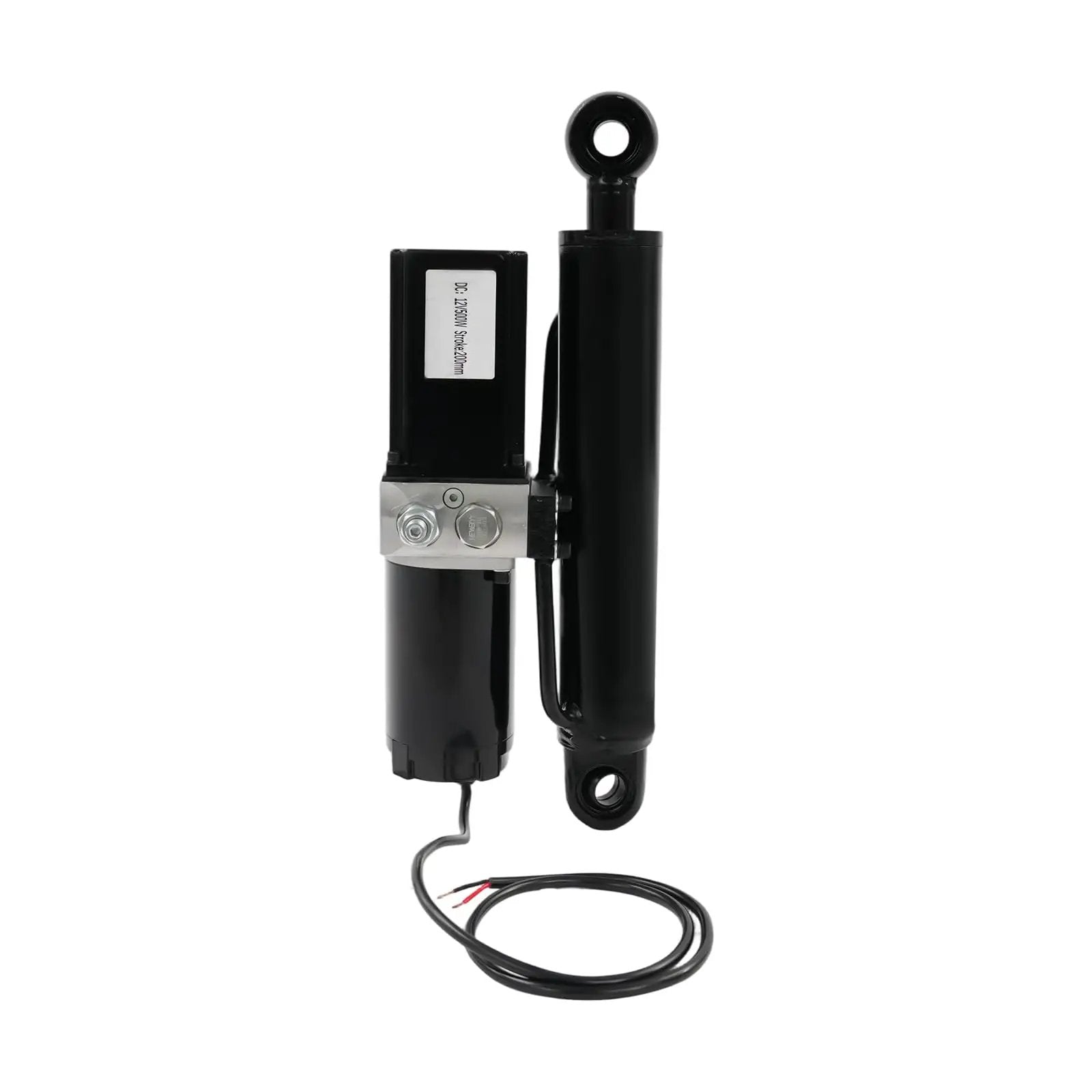Front view of Beefy 12V Electric Hydraulic Linear Actuator With 8 Inch Stroke 2 Ton Load Capacity 4400 Lbs 25 Mm Per Second Travel