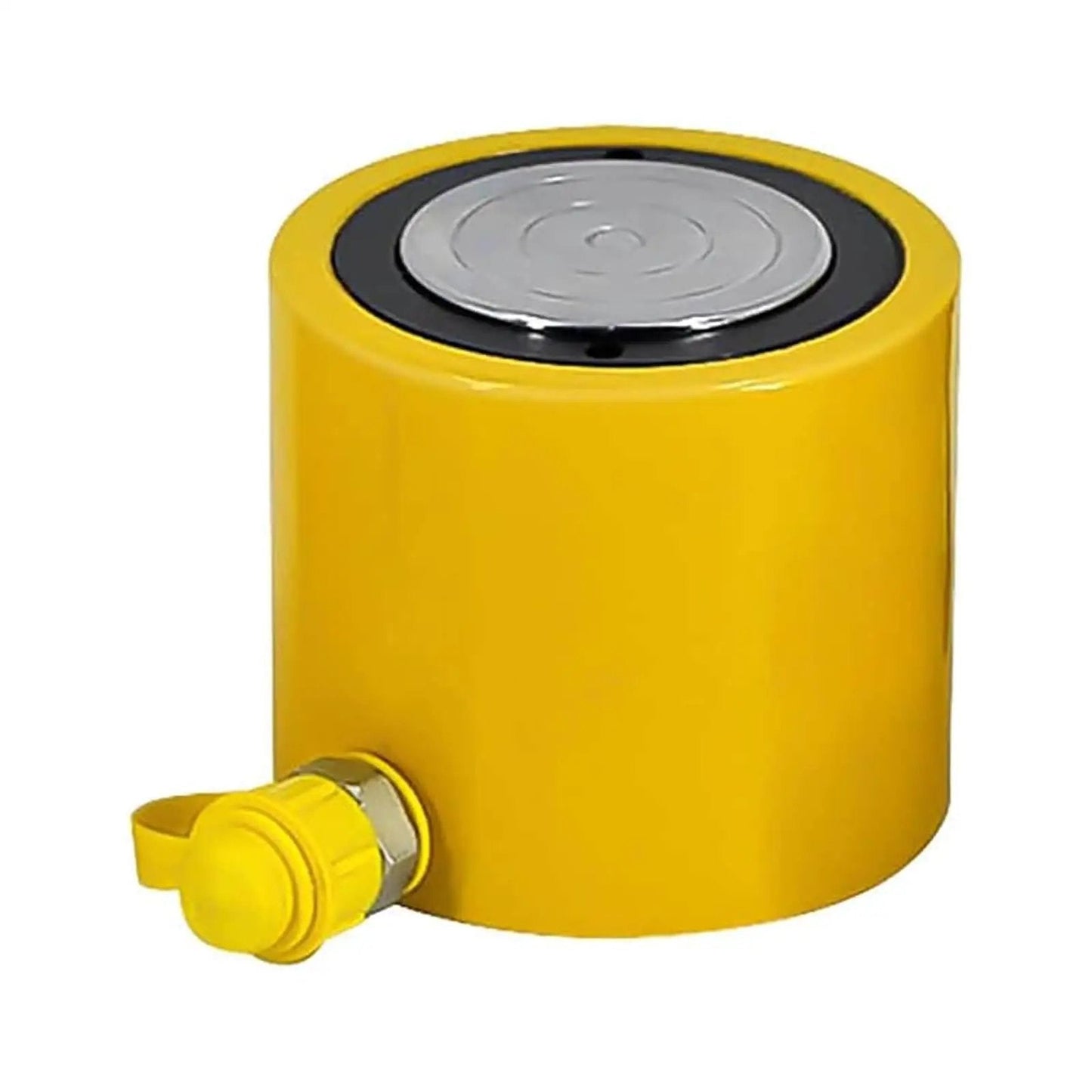 Front view of Beefy 50T Hydraulic Cylinder Jack With 50mm Stroke, Solid Single Acting Ram For Lifting, Corrosion Resistant Metal Construction