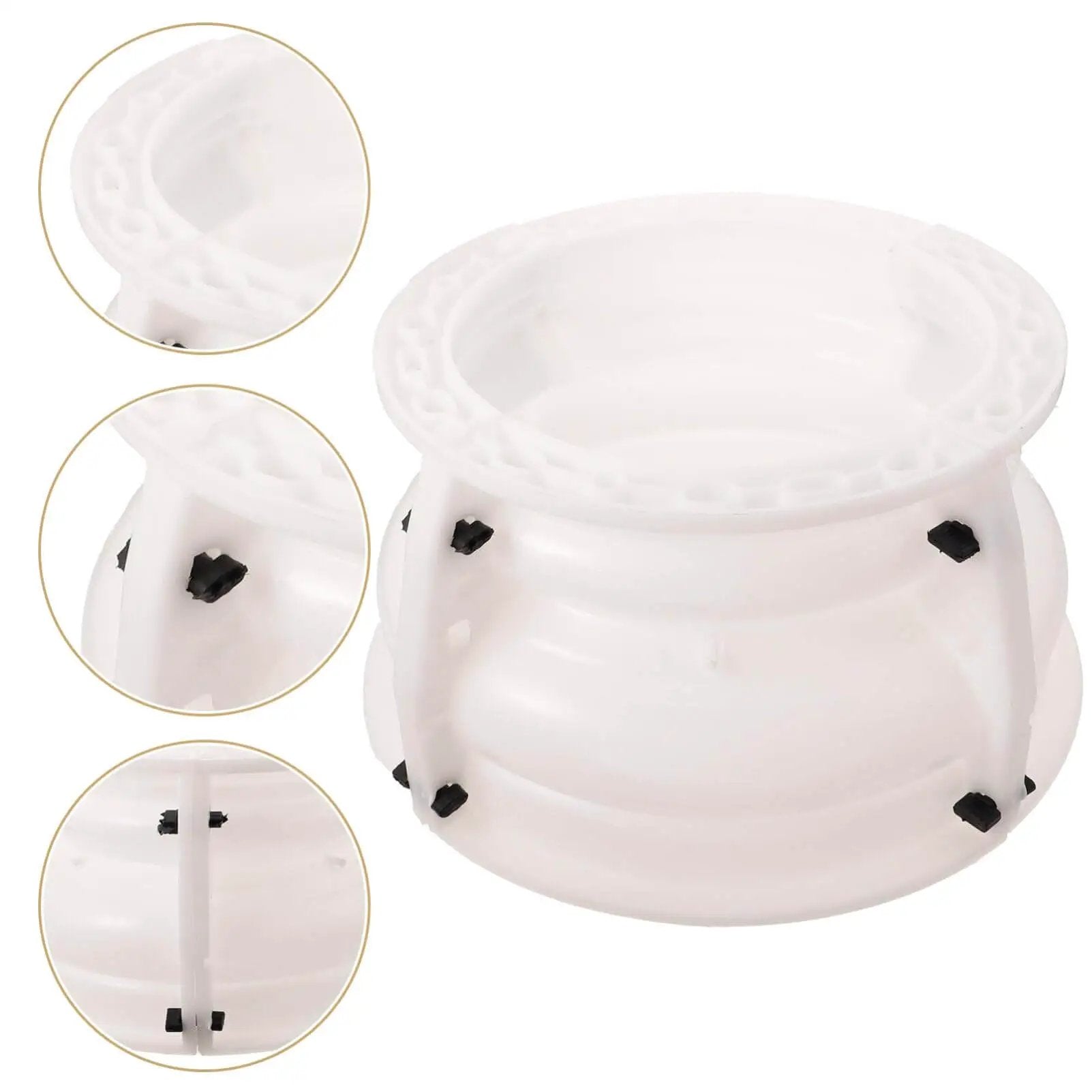 Beige Concrete Planter Mold For DIY Pots And Epic Epoxy Projects Large Urn Planter And Roman Column Base Mold shown in detail