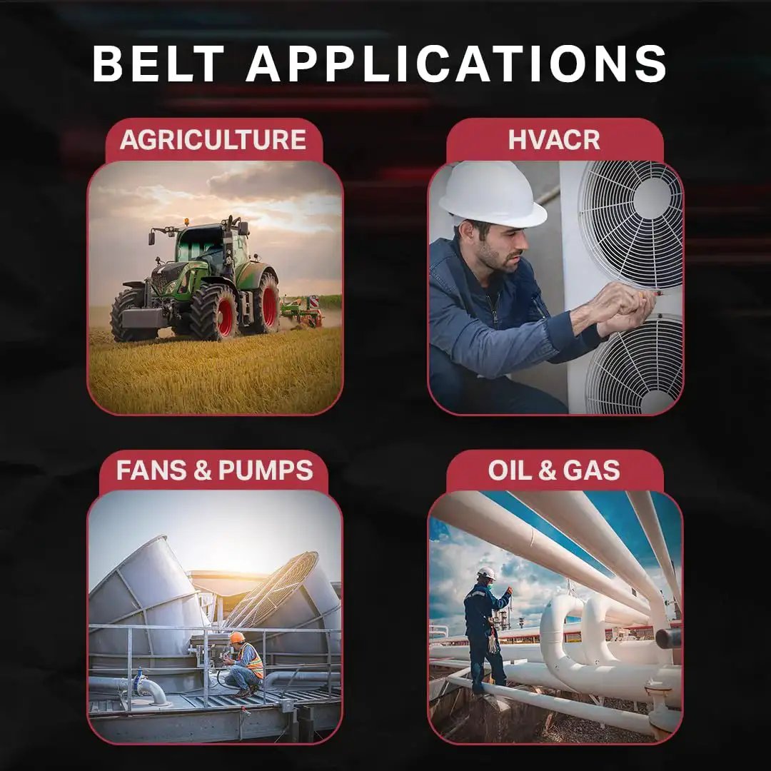 Image showing belt applications including agriculture, HVACR, fans and pumps, oil and gas