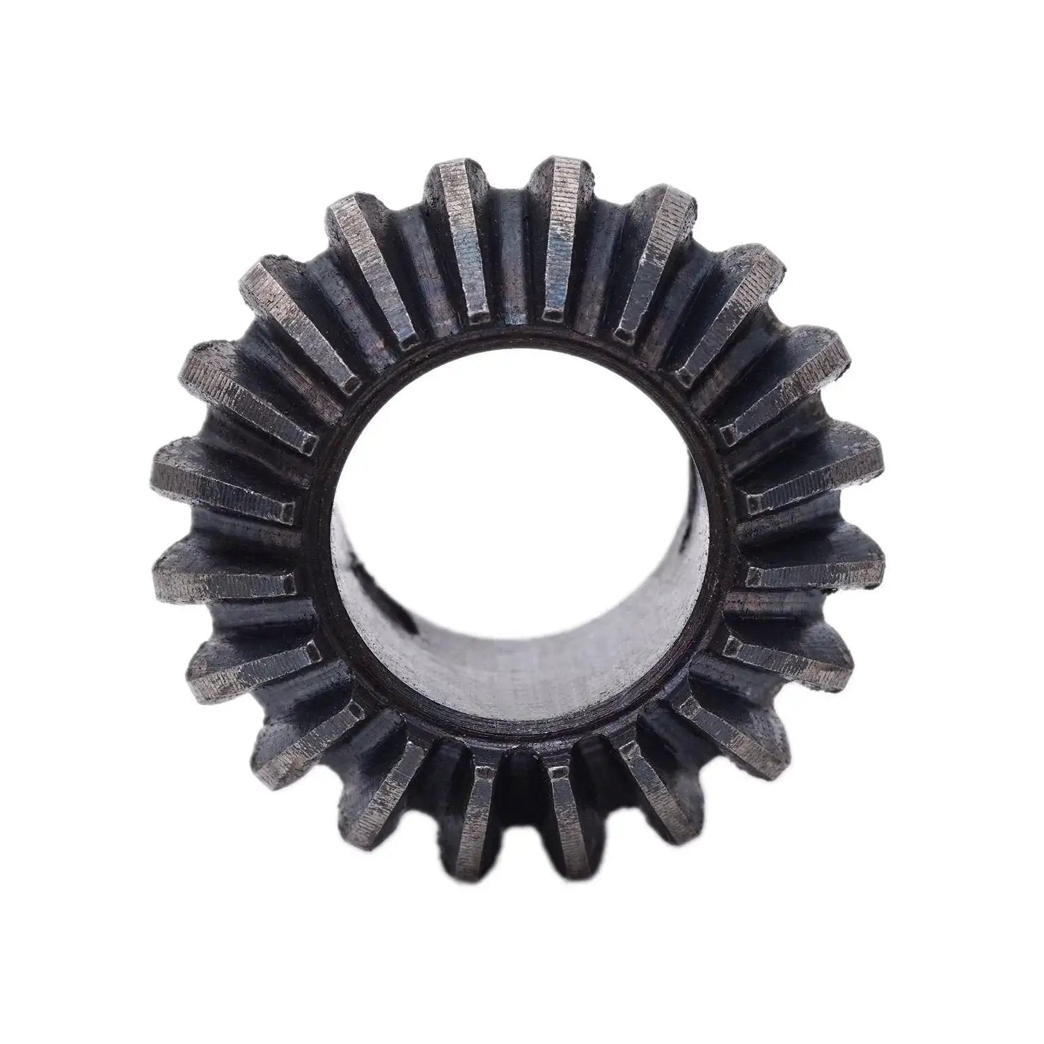 Front view of Two Piece Bevel Gear Set 1.5 Module Tapered Bevel Pinion Gears For Hardware And Machinery, 20 Tooth With 16mm Hole