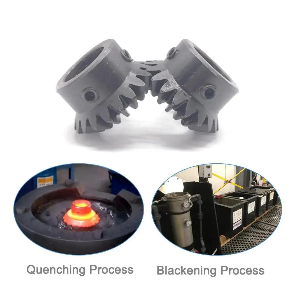 Bevel Gear Set 2Pcs 1.5M 20 Teeth 12mm Shaft M5 Fixing Hole 1 to 1 Steering Gear with manufacturing process images