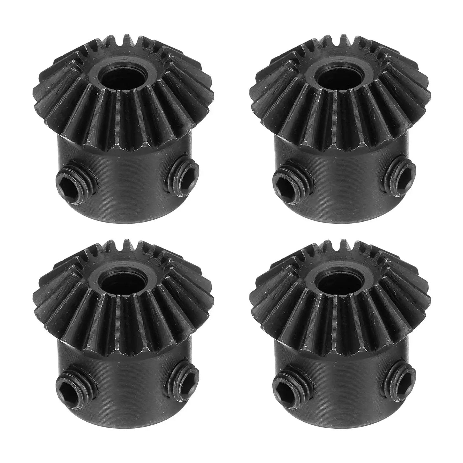 Bevel Gear Set 1 Module 1 To 1 20 Teeth 5mm Bore 90 Degree Pinion 4 Pieces, 45# steel gears close-up view