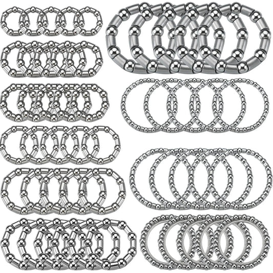 Image of Five Sets Bike Bearing Kit With Fifty Bearings In Ten Sizes From 4mm To 8mm for mountain and road bicycles displayed in protective case.