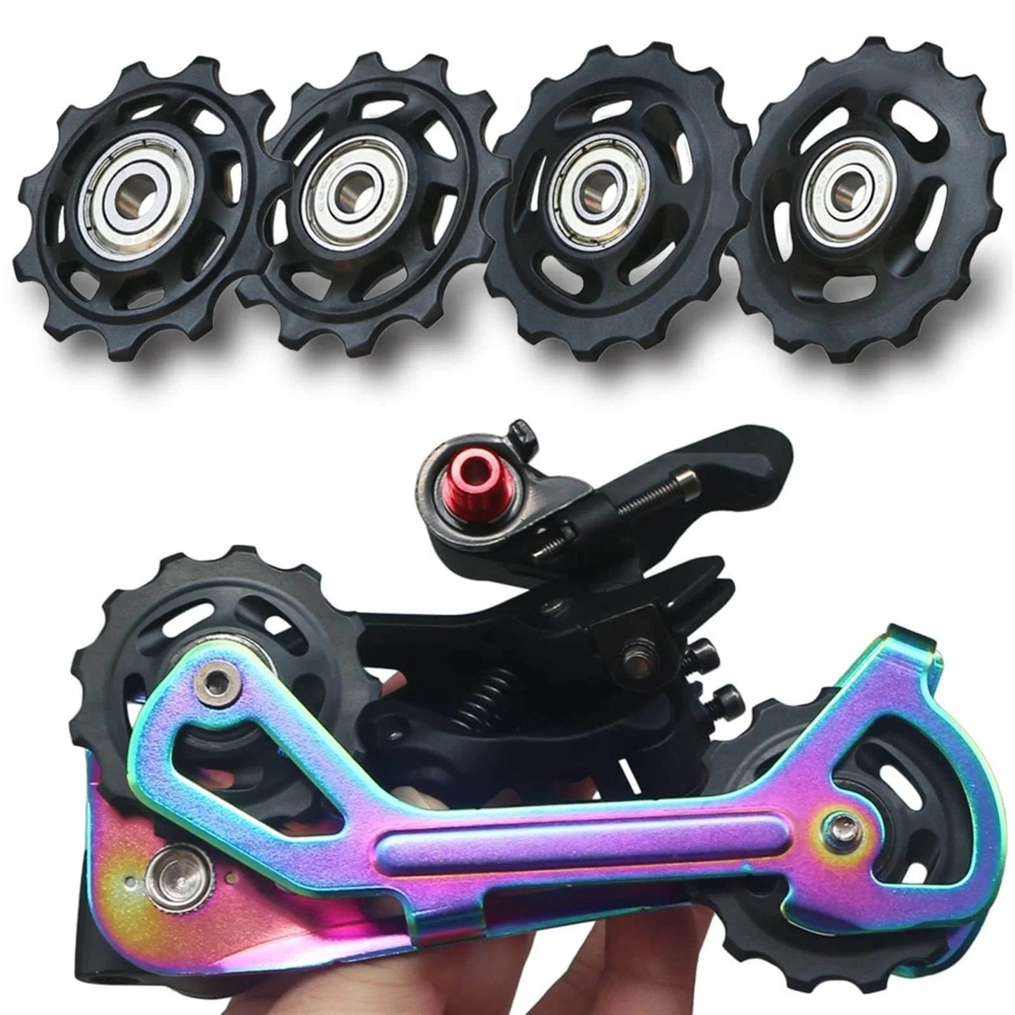 Pulley Road Bike Jockey Rear Derailleur Pulley Roller for Repair Kit Bearing Mountain Bike Rear Idler (Color: 11T-2PCS) close-up
