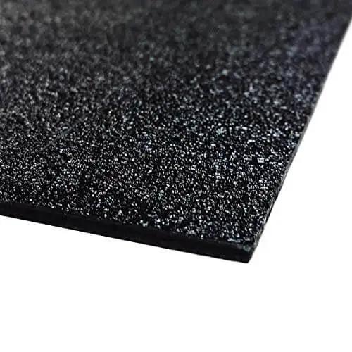ABS Black Plastic Sheet 12 By 18 By One Sixteenth Inch Haircell Front Pattern Smooth Back for DIY and Hobby Projects close-up view