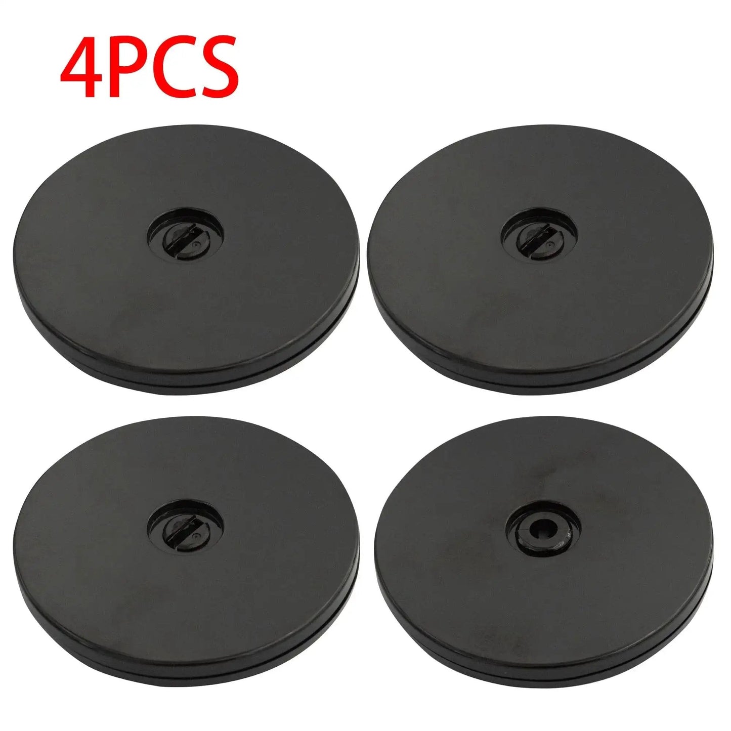 4 Inch Black Acrylic Lazy Susan Turntable Set 4 Pcs Round Swivel Plate Bearings for Spice Rack Organization