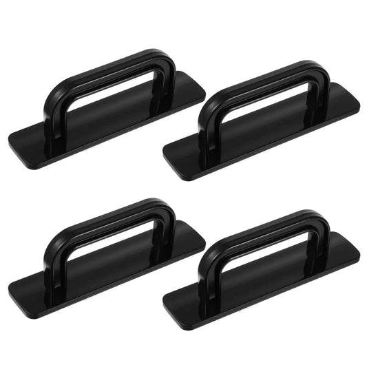 Four Pack Adhesive Cabinet Handles Self Stick Drawer Pulls No Drill Black 4 Inch Stick On Handles for Cabinets Glass Shower Doors