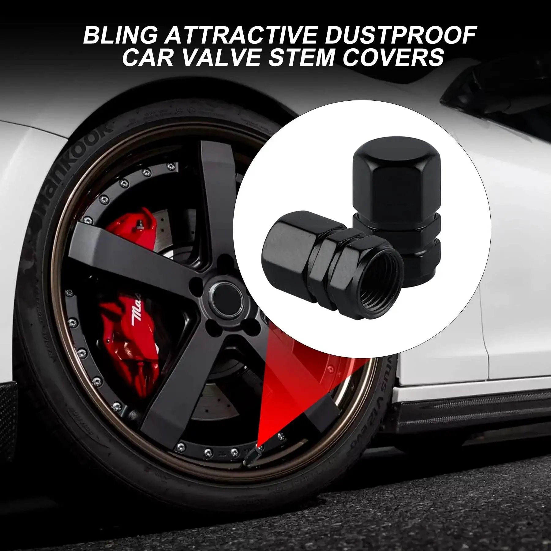 Aluminum Tire Stem Valve Caps Hexagon Shape Dustproof Wheel Valve Covers 4 Pieces Universal For SUV Car Bike Motorcycle