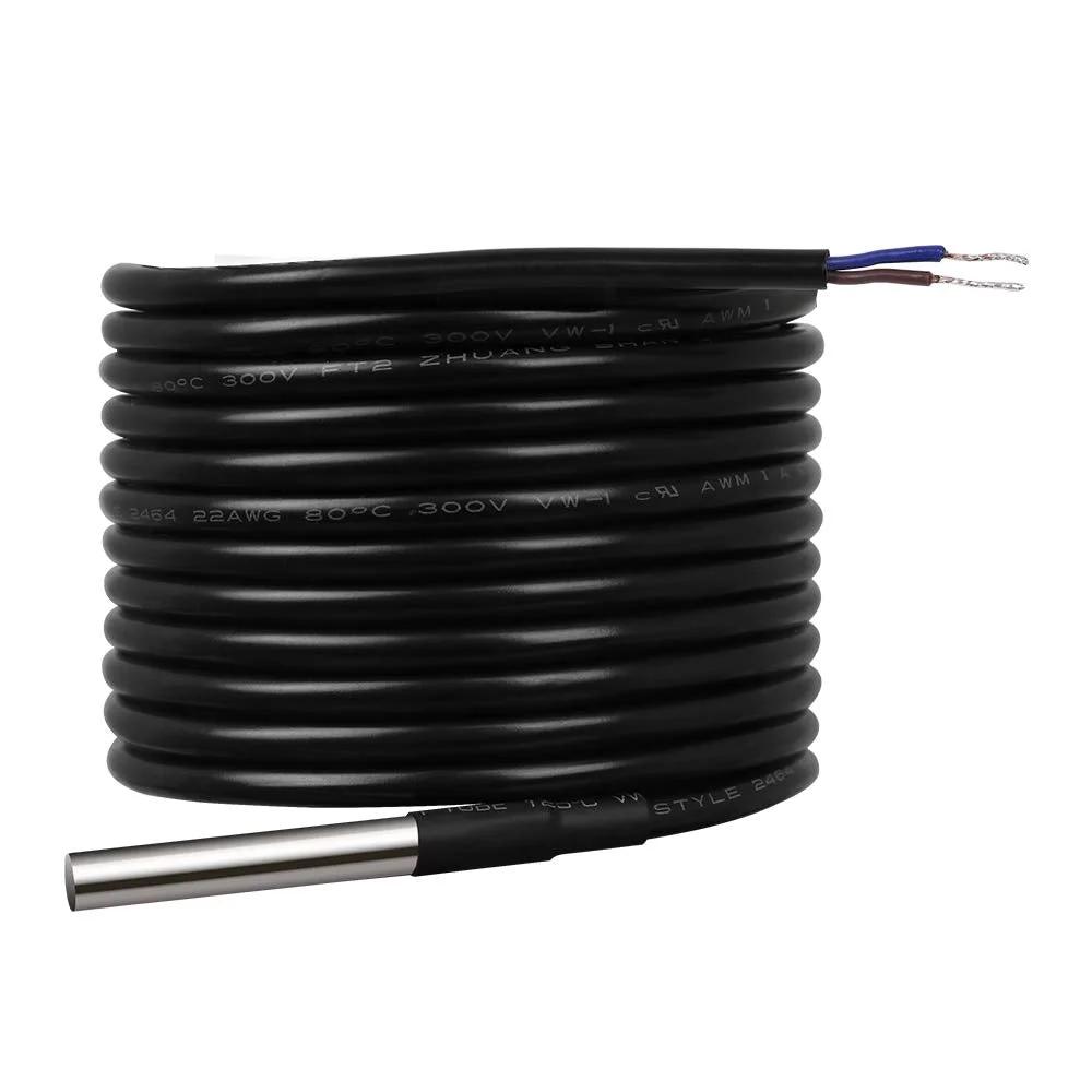 Dope Battery Temperature Sensor For Solar Charge Controllers By Renogy with insulated non-polarized wires, rolled and ready for installation.