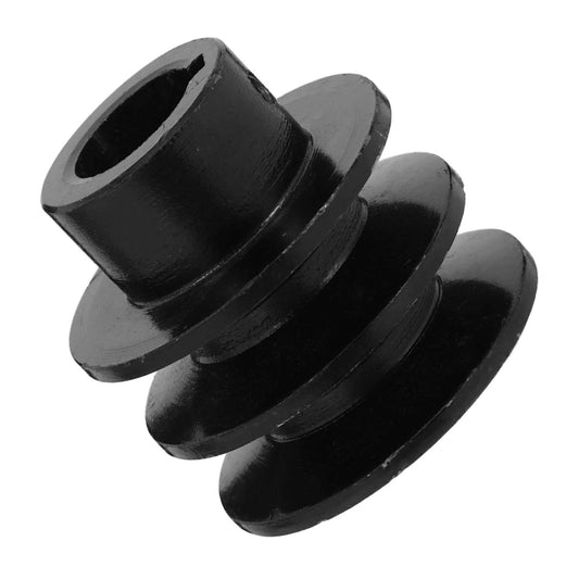 Sturdy Type Double Slot Pulley Gas Engine Groove V-belt Sheave Replacement Belt Pulley Wheel for Easy Mounting, black metal