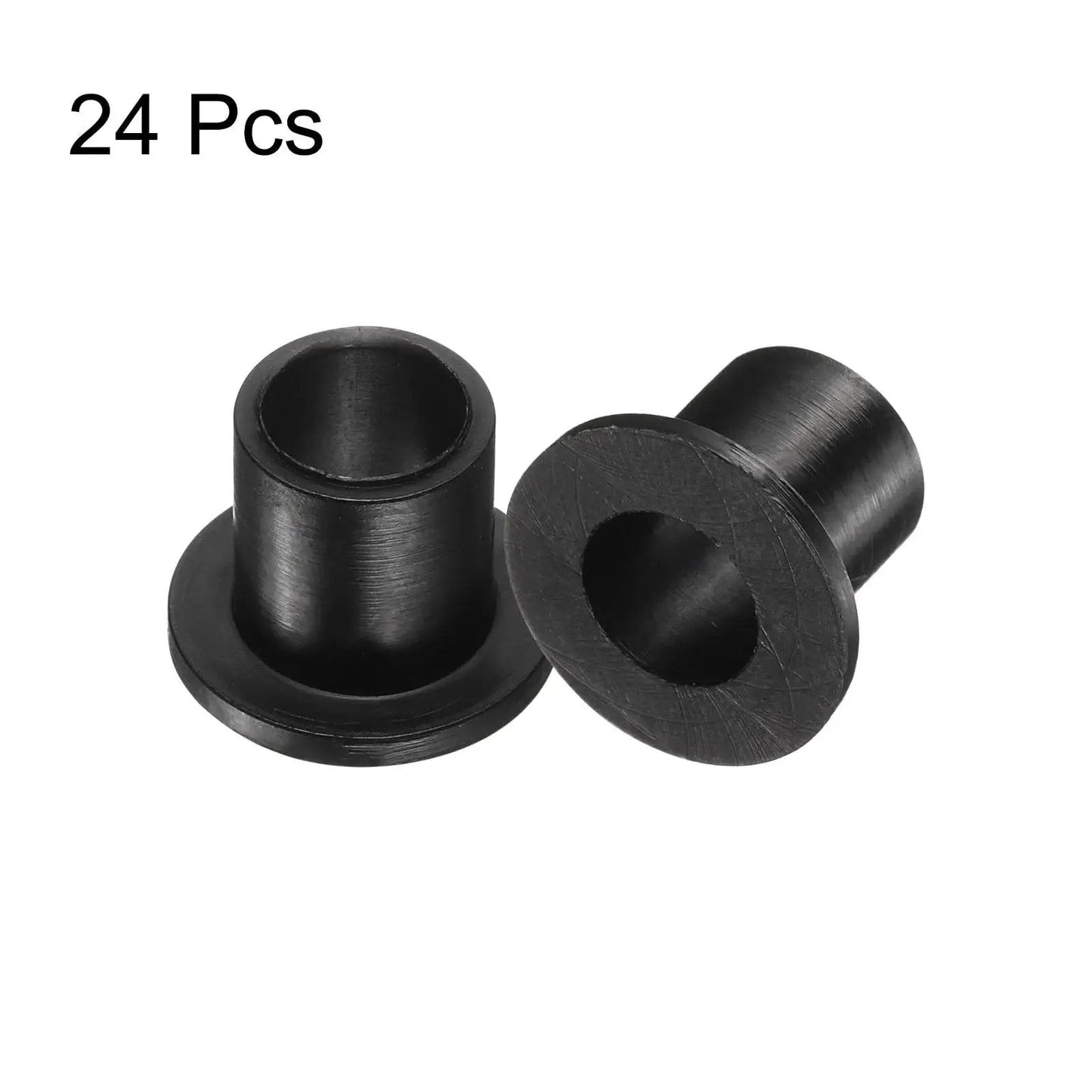 Flanged Nylon Sleeve Bearings 24 Pack ID 8mm OD 10.6mm Length 12mm Flange Diameter 16mm Flange Thickness 1.5mm Black Self Lubricating Bushings