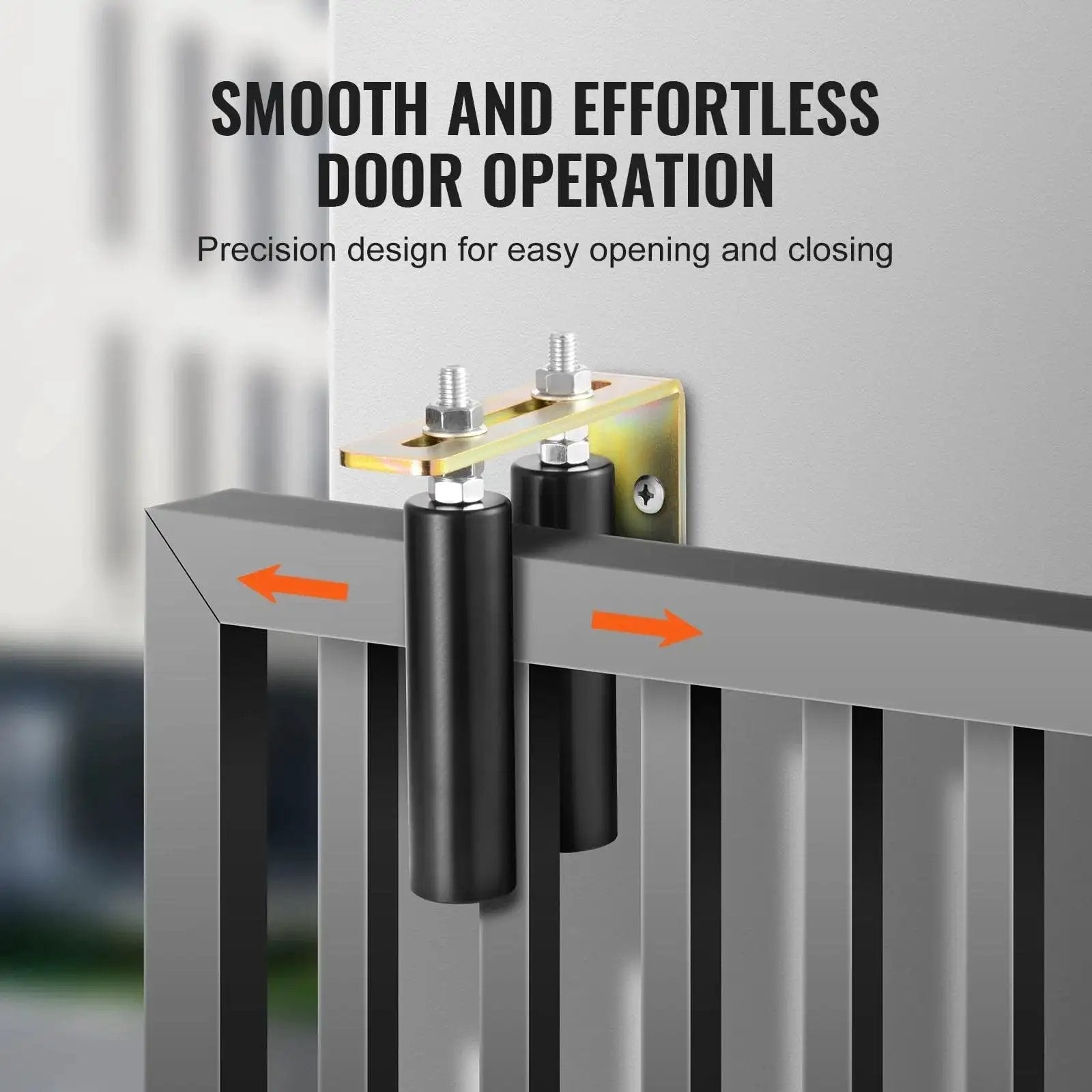 Sliding Gate Kit 6 Inch Gate Hardware With L Bracket Universal Adjustable Gate Rollers Heavy Duty Black Gate Guide Roller Installed