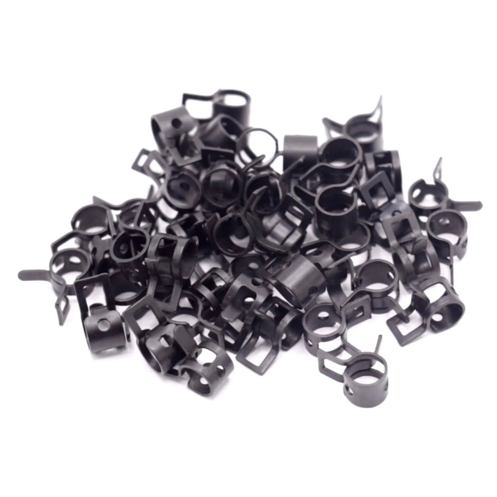 Pile of 50 Pack Quarter Inch Inner Diameter Spring Band Hose Clamps Type Action For Fuel Lines Silicone Hoses And Water Pipes 6mm ID
