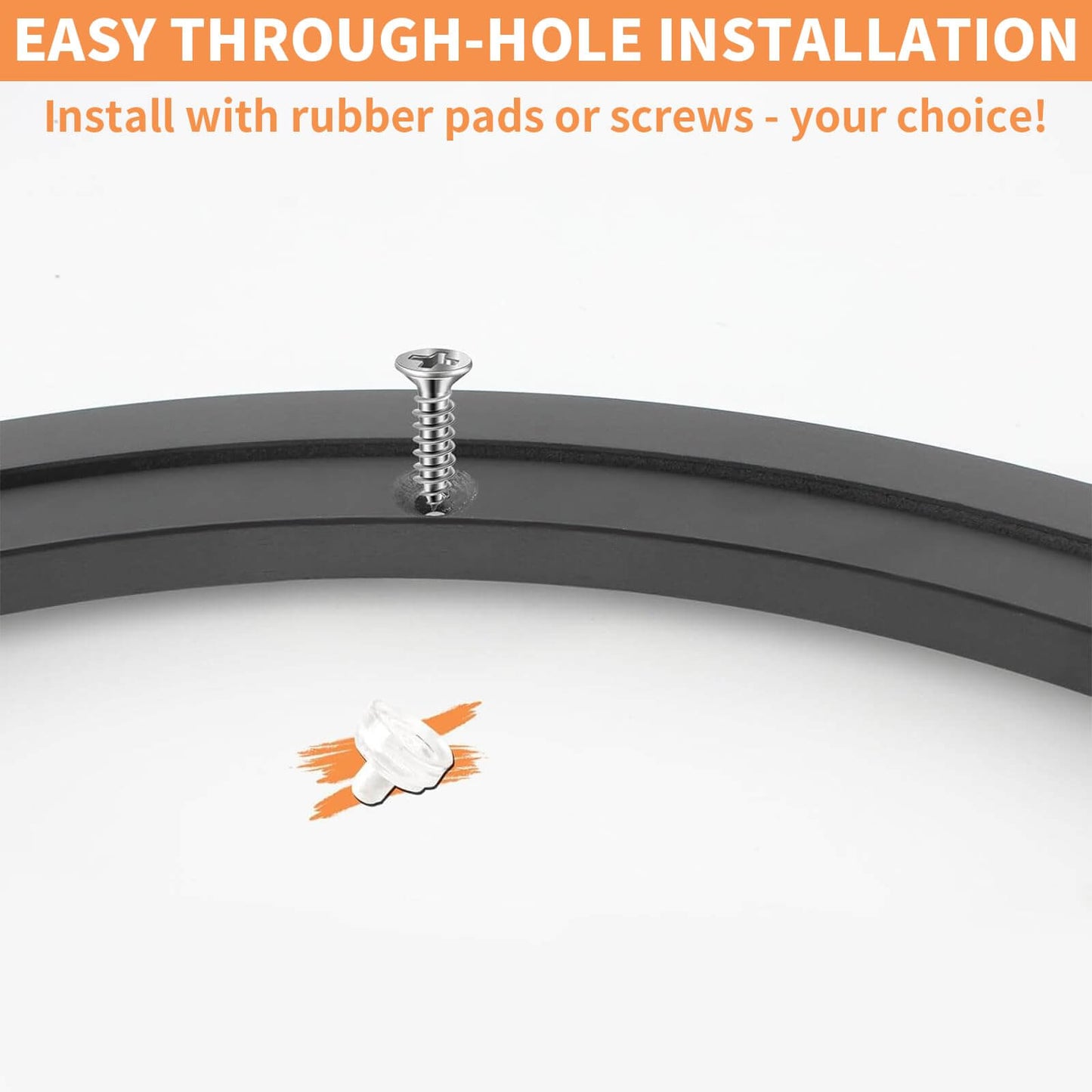 16 Inch Lazy Susan Hardware Heavy Duty Metal Rotating Turntable Bearing Ring Black Base Only shown with screw for installation
