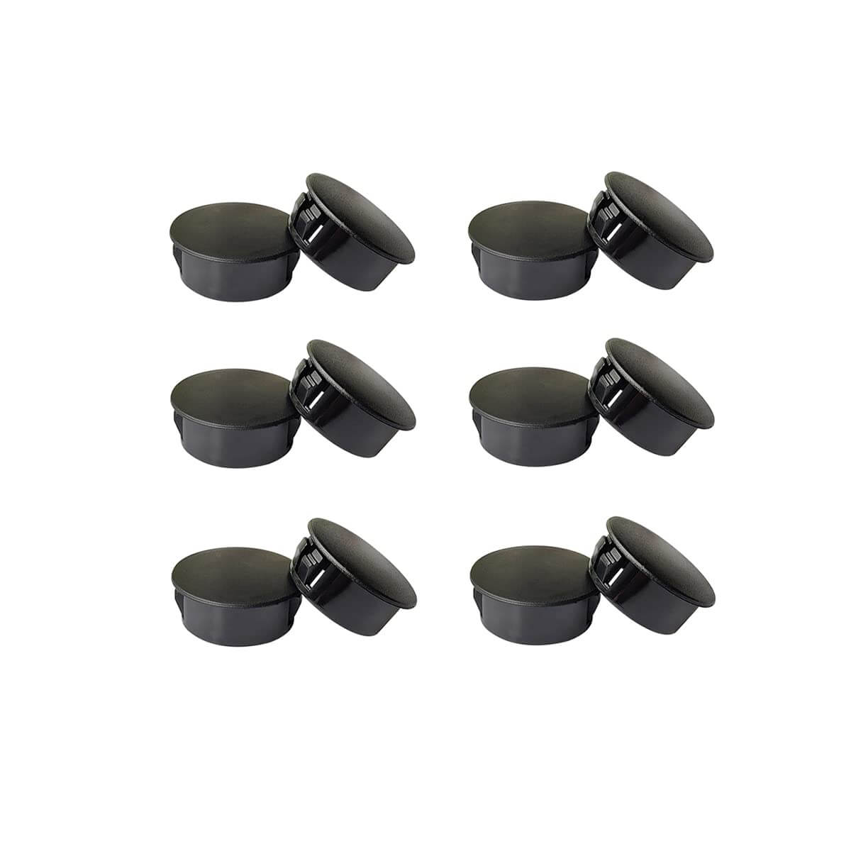 12 Pack Black Plastic Hole Plugs For Cabinet And Screw Holes, 25mm Size Fits 24.5 To 25mm Openings, 29mm Cap, 11mm Height, Easy Install, Discreet Look For Kitchen Cabinets, Furniture DIY Projects