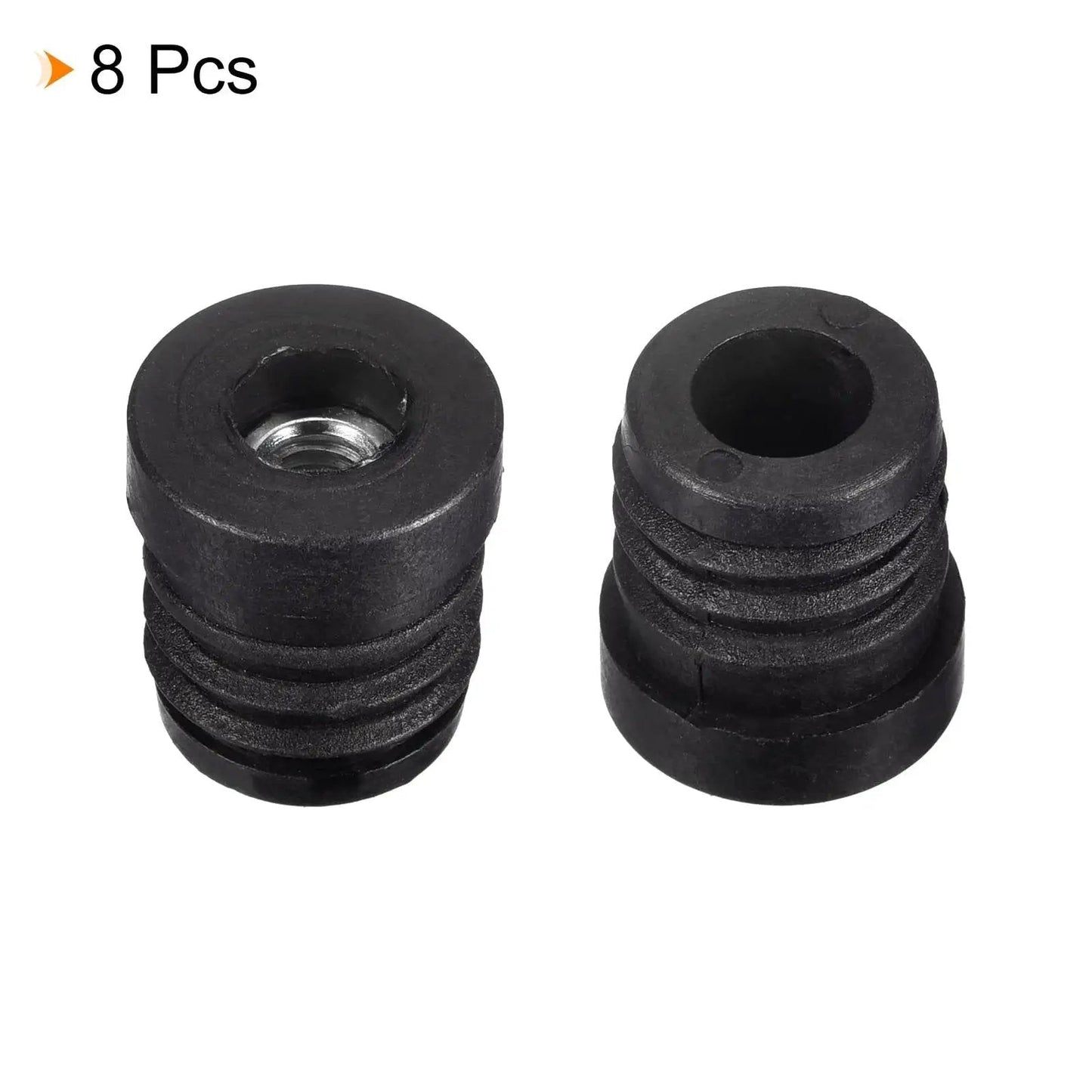 8 Pieces Round Tube Inserts With M6 Thread For 19mm Diameter Round Tubes 0.75 Inch Outer Diameter Black Plastic Plug