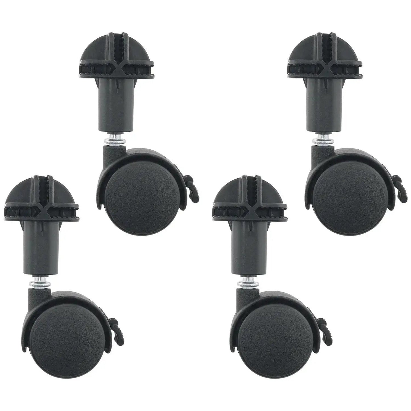 4 Pack Black Plastic Connectors With Pulleys For Travel Suitcases And Carry On Luggage Replacement Swivel Casters