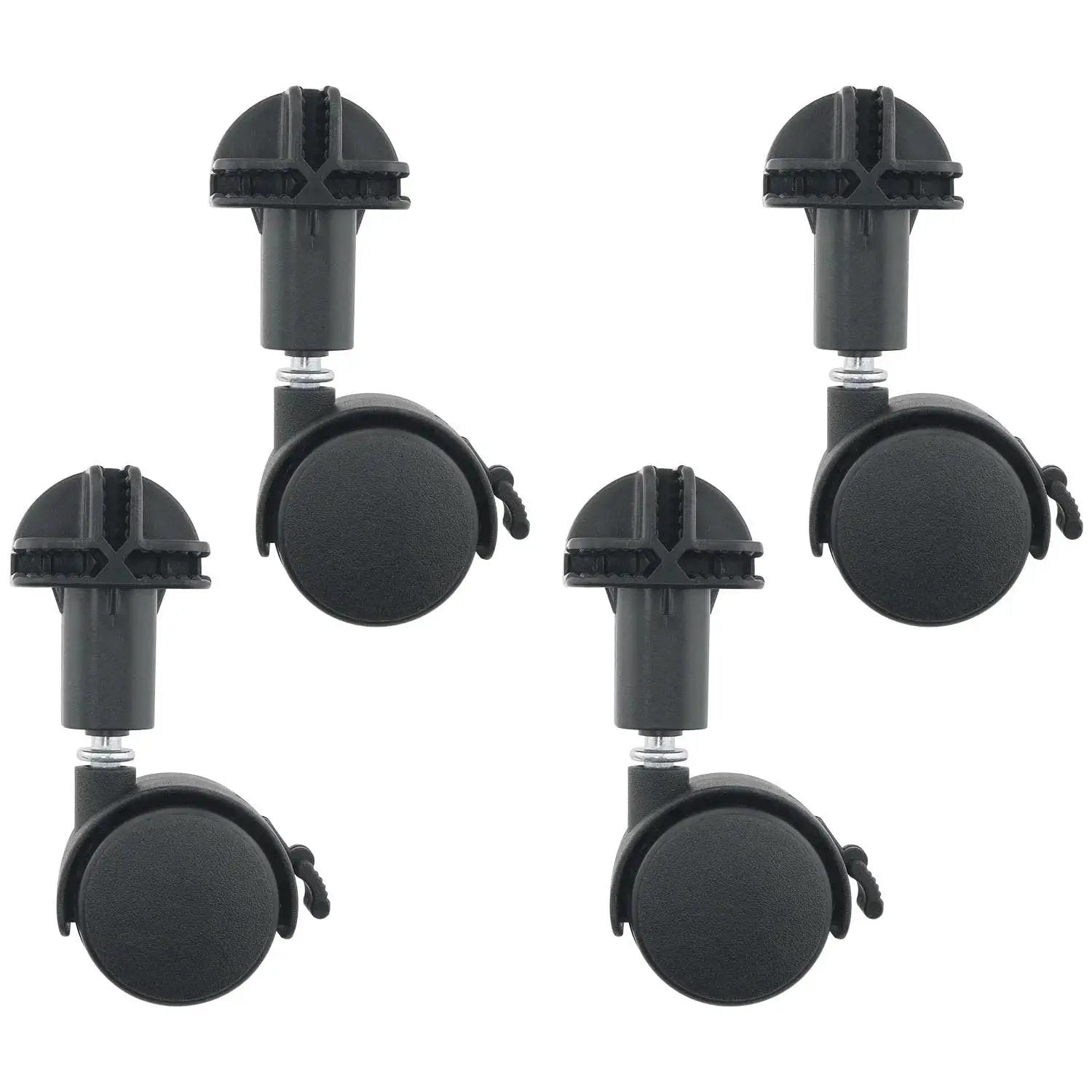 4 Pack Black Plastic Connectors With Pulleys For Travel Suitcases And Carry On Luggage Replacement Swivel Casters