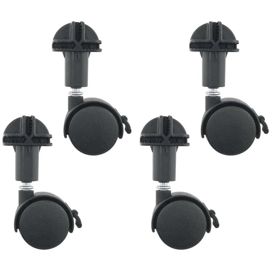 4 Pack Black Plastic Connectors With Pulleys For Travel Suitcases And Carry On Luggage Replacement Swivel Casters