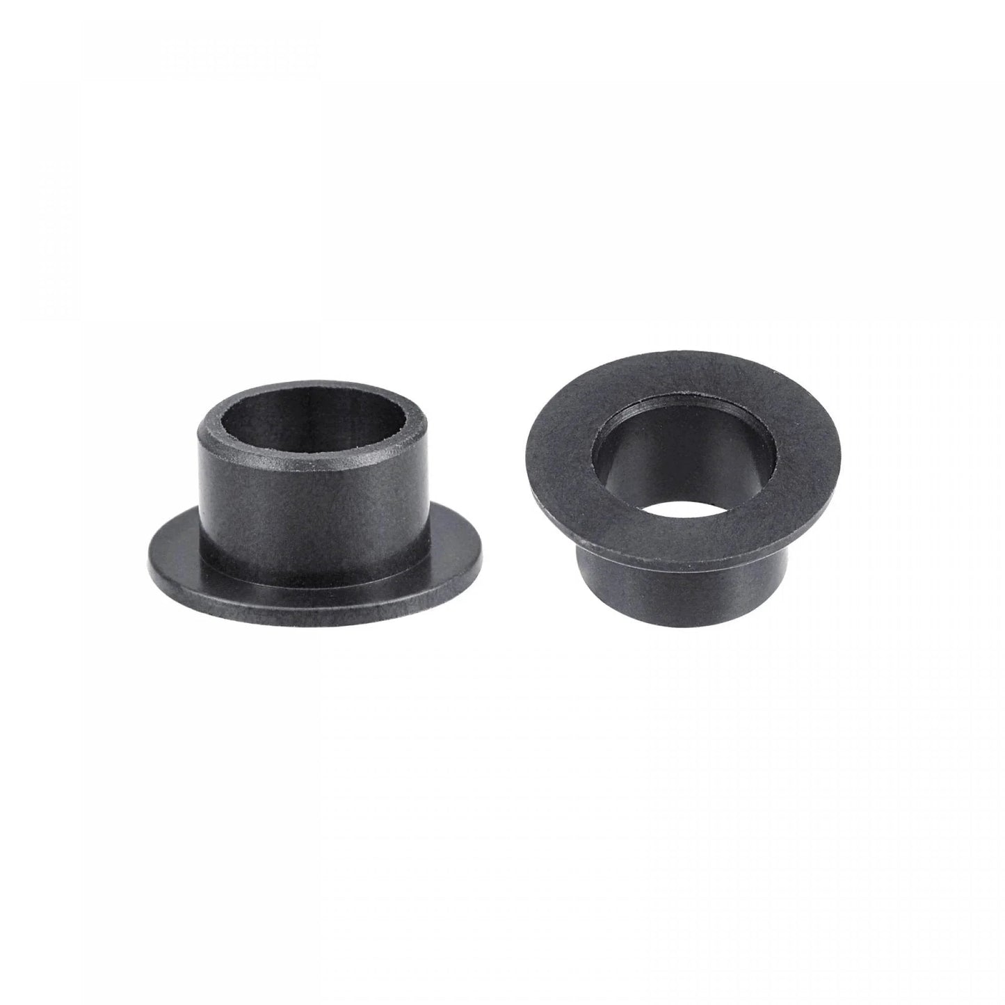 Pair of Flanged Sleeve Bearings, 8mm Bore, 10mm OD, 7mm Length, POM Self Lubricating Oilless Bushings, Black, Flange Diameter 15mm