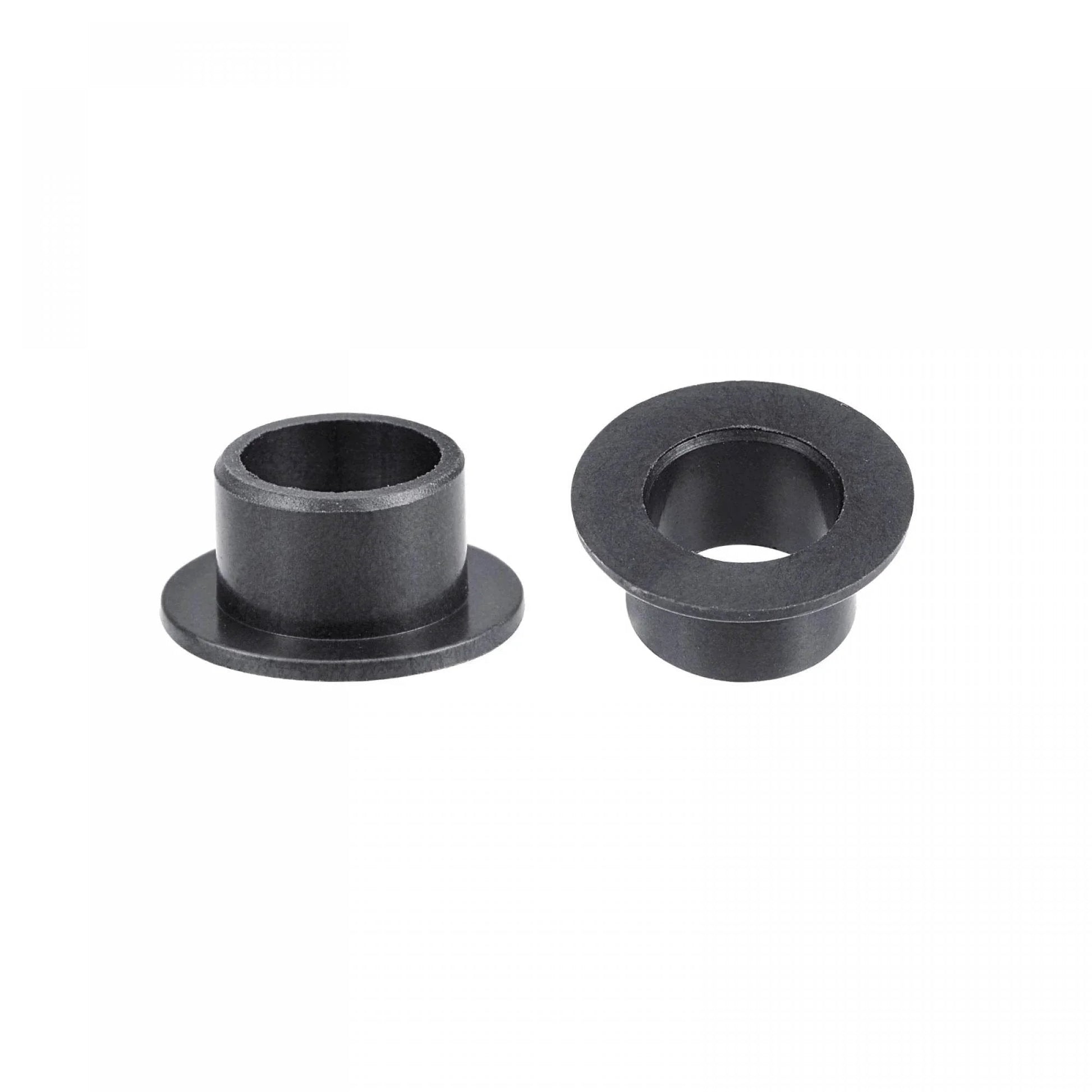 Pair of Flanged Sleeve Bearings, 8mm Bore, 10mm OD, 7mm Length, POM Self Lubricating Oilless Bushings, Black, Flange Diameter 15mm