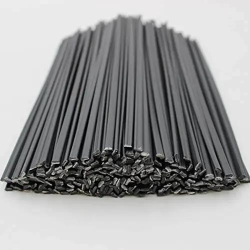 Black PP Plastic Welding Rods For Car Bumper Repair, 9.8 inch long, flat 5mm by 2.5mm cross section, non toxic, corrosion resistant