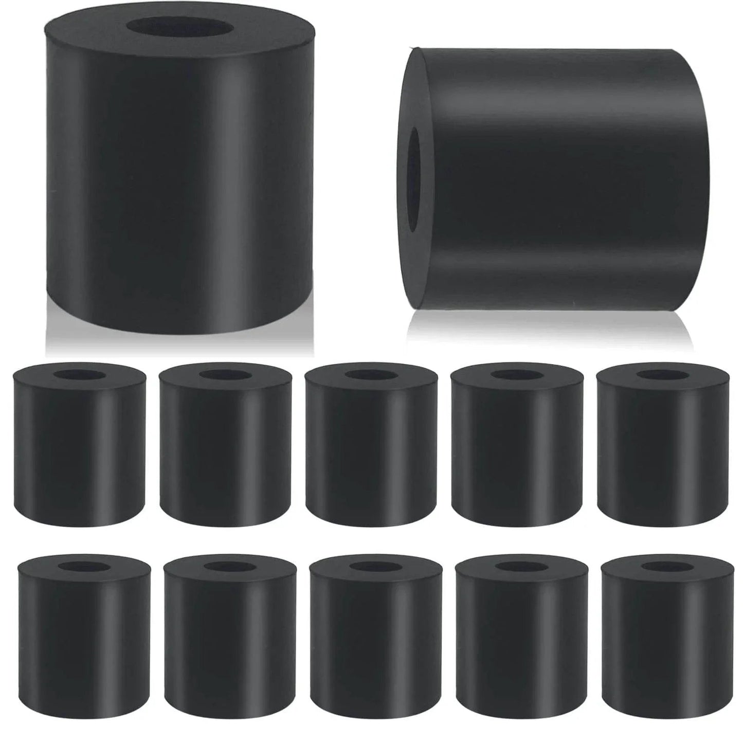 12 Pcs Black Rubber Spacers 1 Inch Outer Diameter 3 Eighth Inch Inner Diameter 1 Inch Thick Rubber Bushings for Anti Vibration