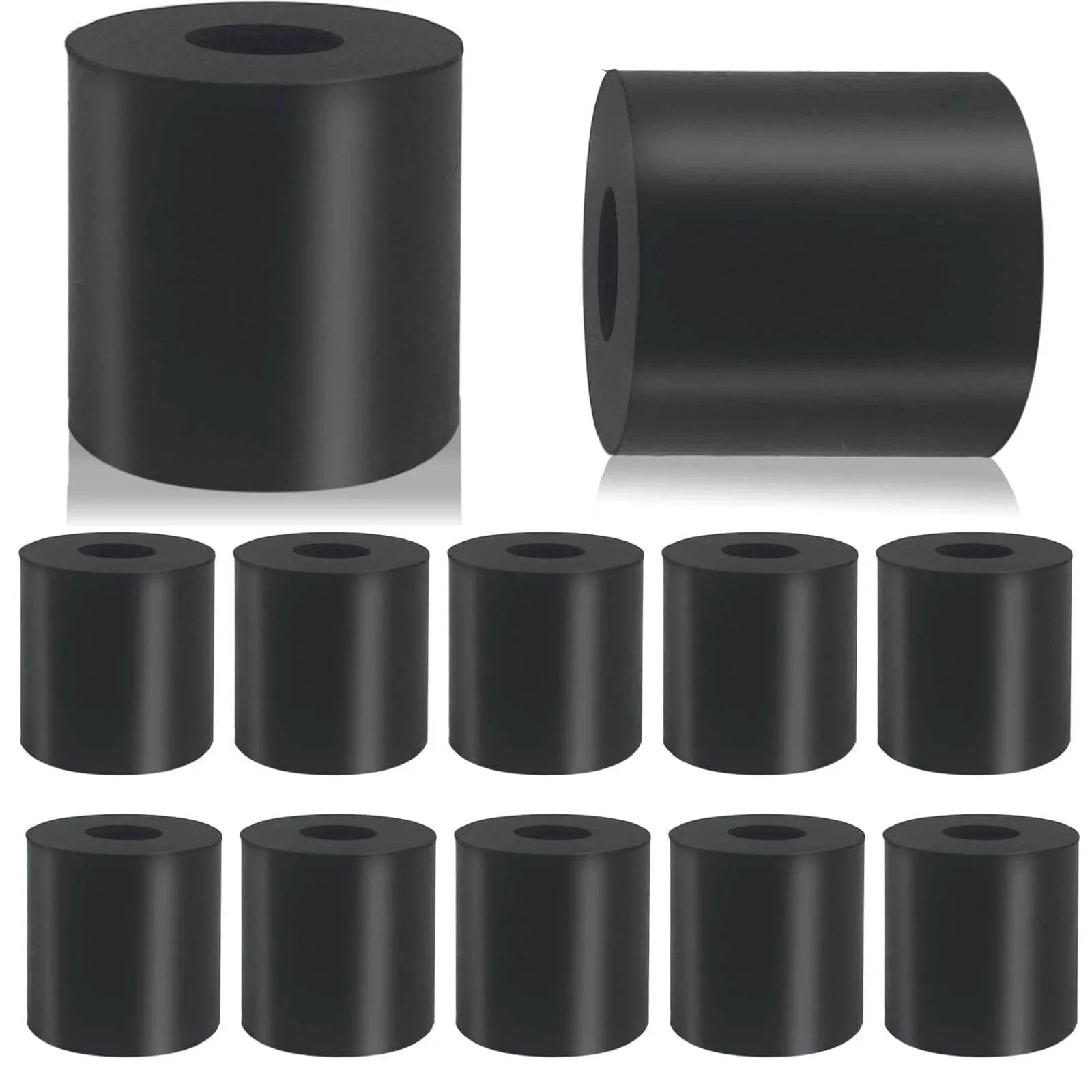 12 Pcs Black Rubber Spacers 1 Inch Outer Diameter 3 Eighth Inch Inner Diameter 1 Inch Thick Rubber Bushings for Anti Vibration